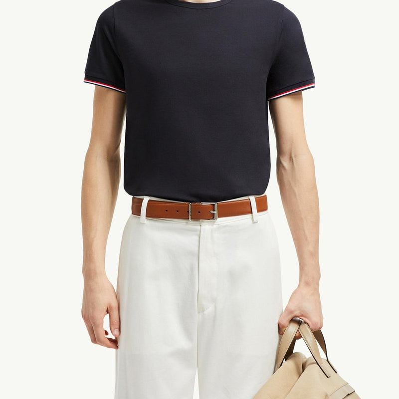 Tricolor-Trimmed Cotton T-Shirt