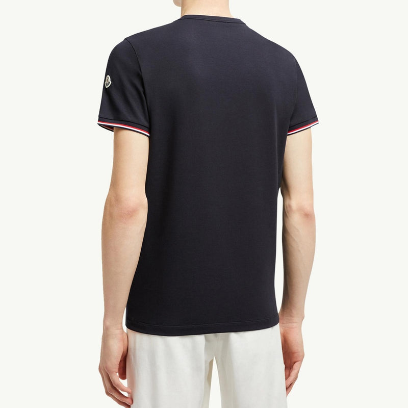 Tricolor-Trimmed Cotton T-Shirt