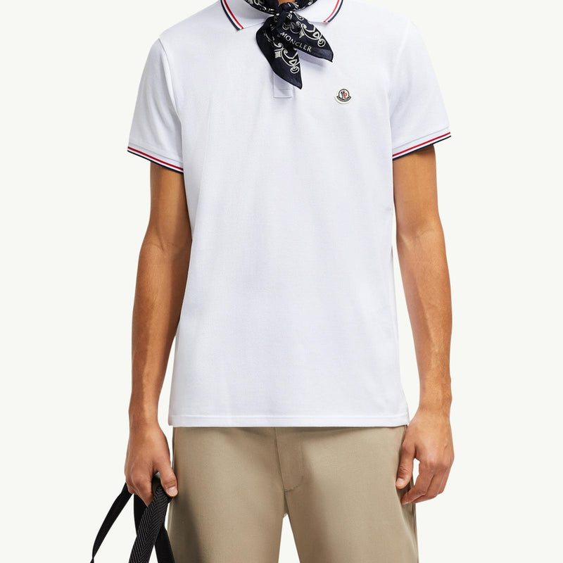 Tricolor-Trimmed Cotton Piquet Polo Shirt