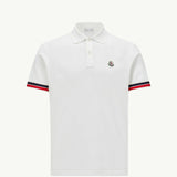 Striped Trim Cotton Piquet Polo Shirt