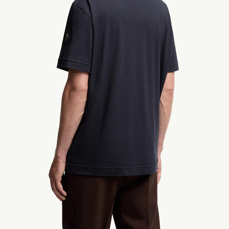 Logo Cotton & Silk T-Shirt with Pocket