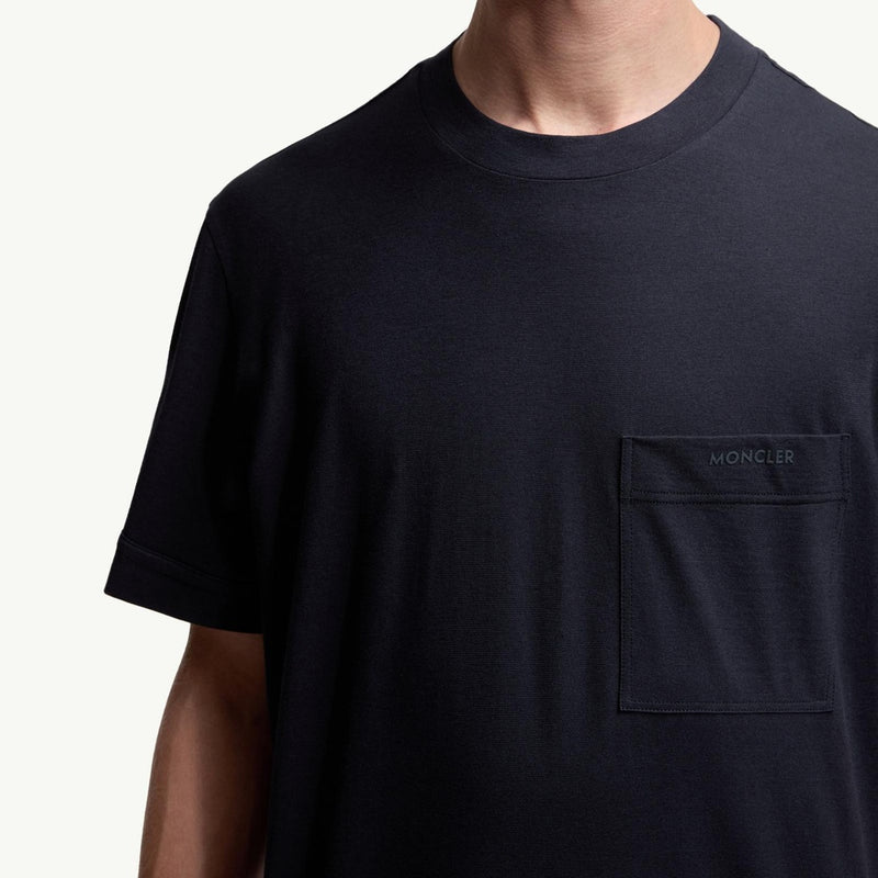 Logo Cotton & Silk T-Shirt with Pocket