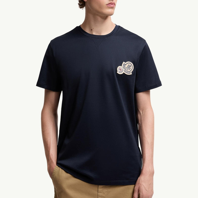 Double Logo Patch Cotton T-Shirt