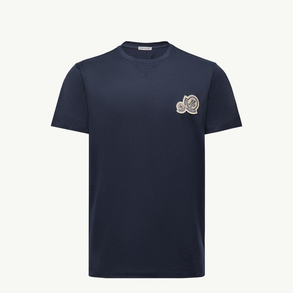 Double Logo Patch Cotton T-Shirt
