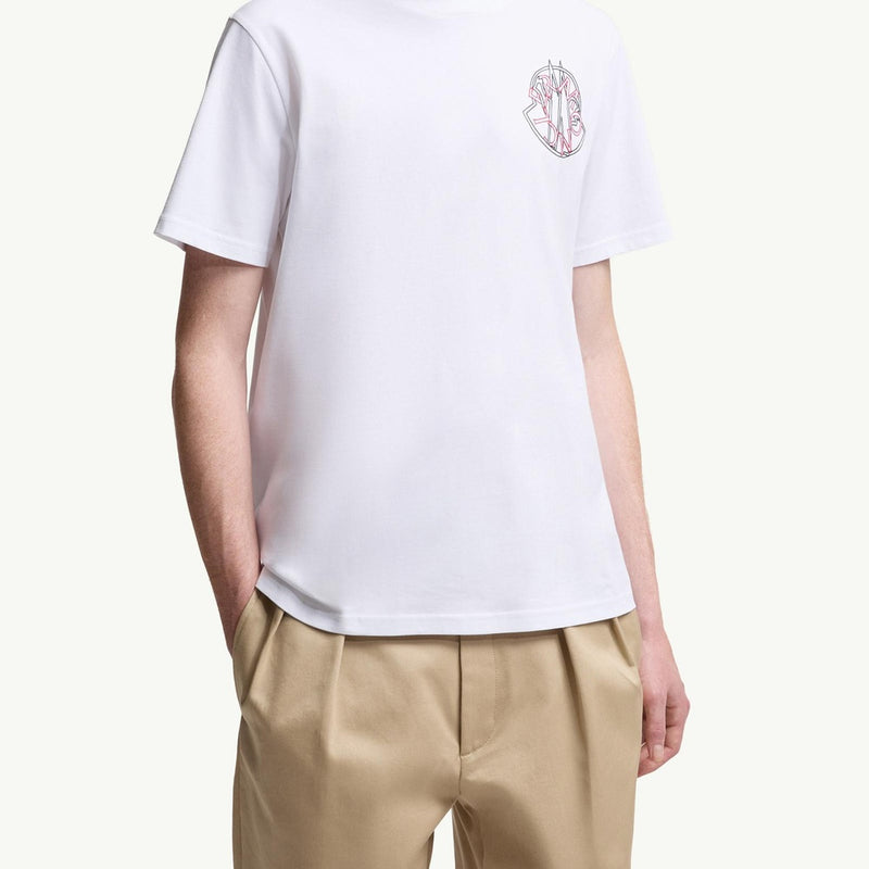 Overlapped Logo Cotton T-Shirt