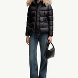 Boed Hooded Shearling-Trimmed Short Down Jacket