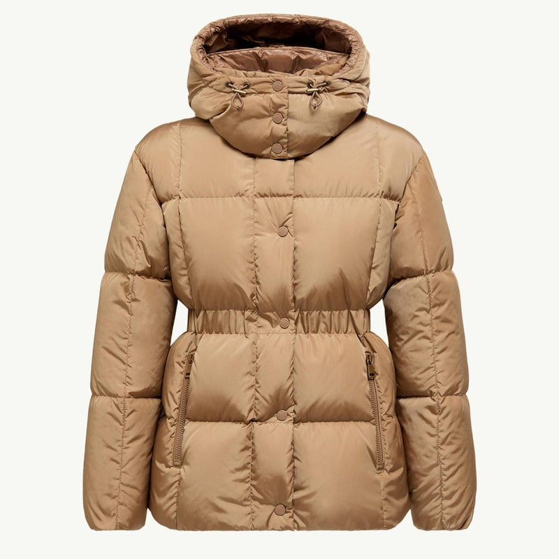 Agneux Square-Quilted Hooded Short Down Jacket