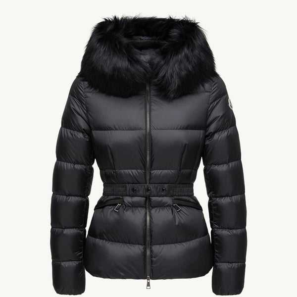 Boed Hooded Shearling-Trimmed Short Down Jacket