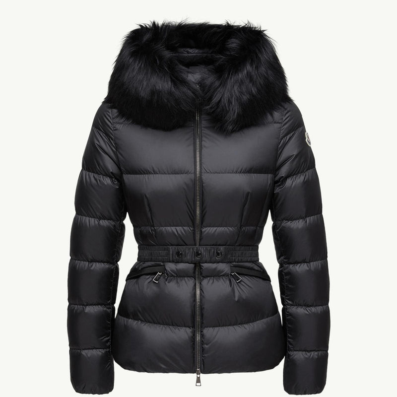 Boed Hooded Shearling-Trimmed Short Down Jacket
