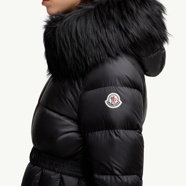Boed Hooded Shearling-Trimmed Short Down Jacket
