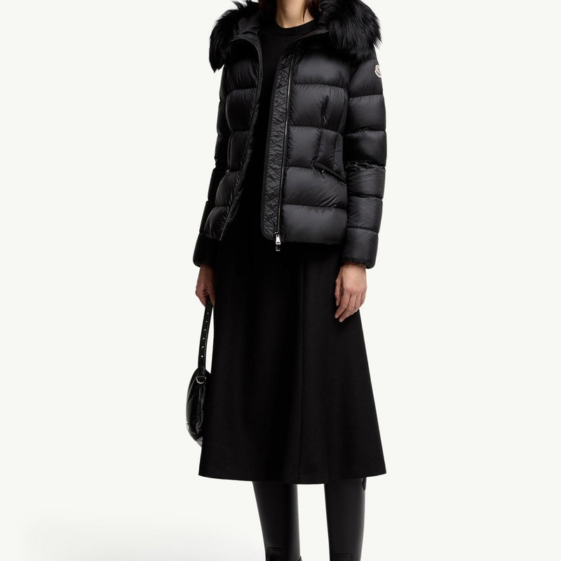 Boed Hooded Shearling-Trimmed Short Down Jacket