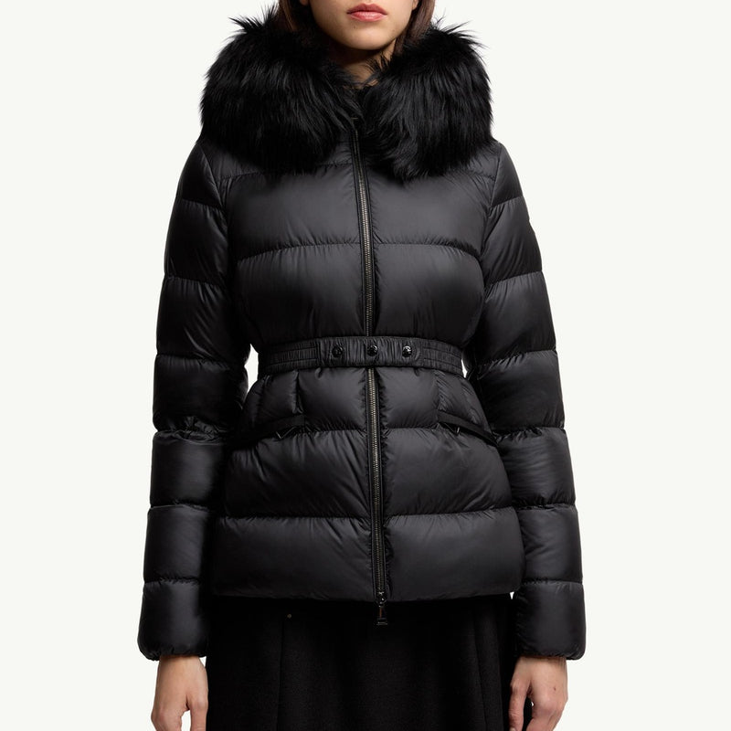 Boed Hooded Shearling-Trimmed Short Down Jacket