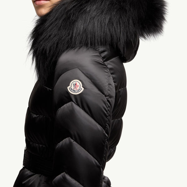 Cupidone Hooded Shearling-Trimmed Short Down Jacket