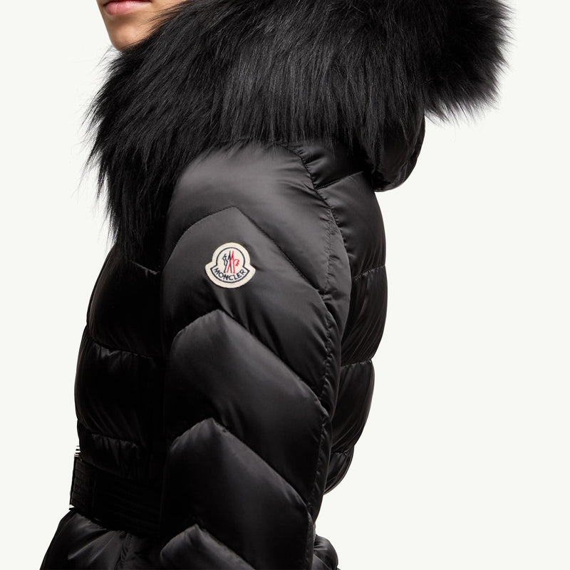 Cupidone Hooded Shearling-Trimmed Short Down Jacket