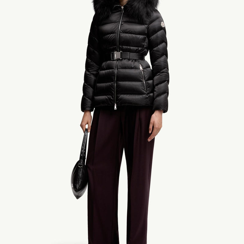 Cupidone Hooded Shearling-Trimmed Short Down Jacket