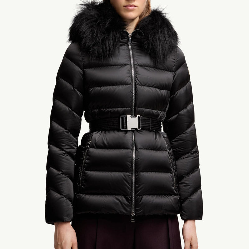 Cupidone Hooded Shearling-Trimmed Short Down Jacket
