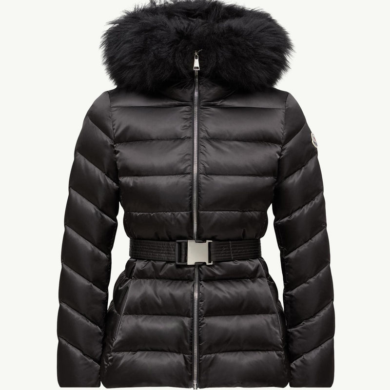Cupidone Hooded Shearling-Trimmed Short Down Jacket