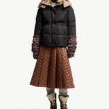 Agneux Square-Quilted Hooded Short Down Jacket