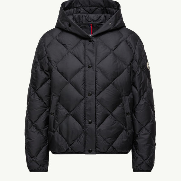 Arvouin Hooded Diamond-Quilted Short Down Jacket