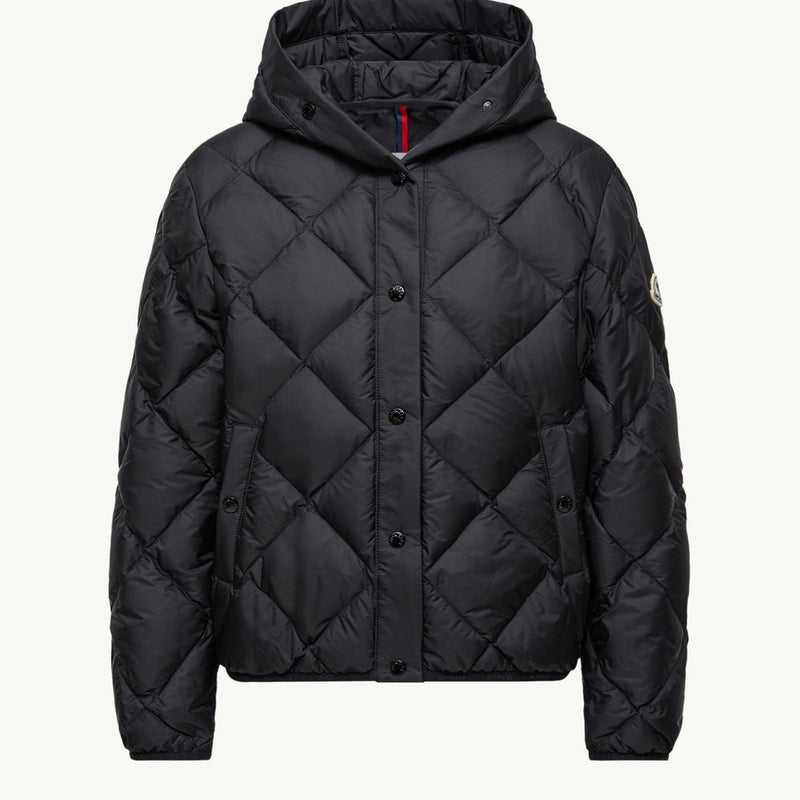 Arvouin Hooded Diamond-Quilted Short Down Jacket