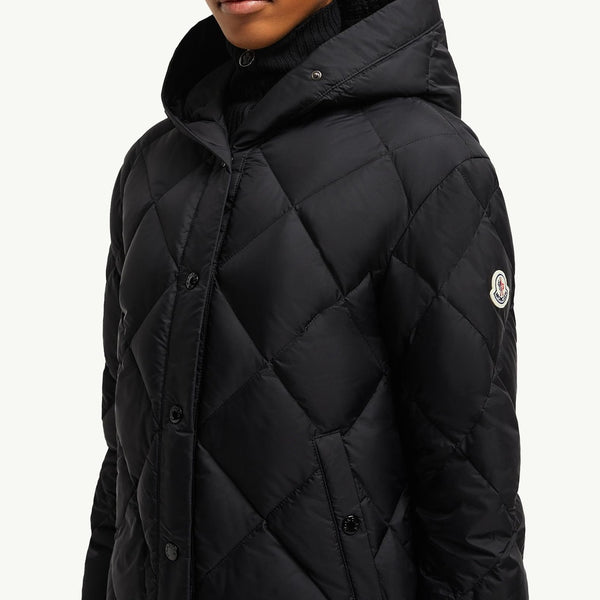 Arvouin Hooded Diamond-Quilted Short Down Jacket