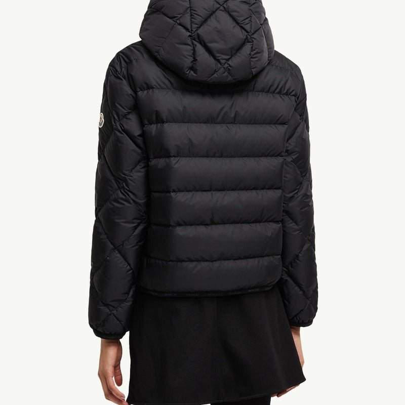 Arvouin Hooded Diamond-Quilted Short Down Jacket