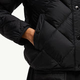 Arvouin Hooded Diamond-Quilted Short Down Jacket