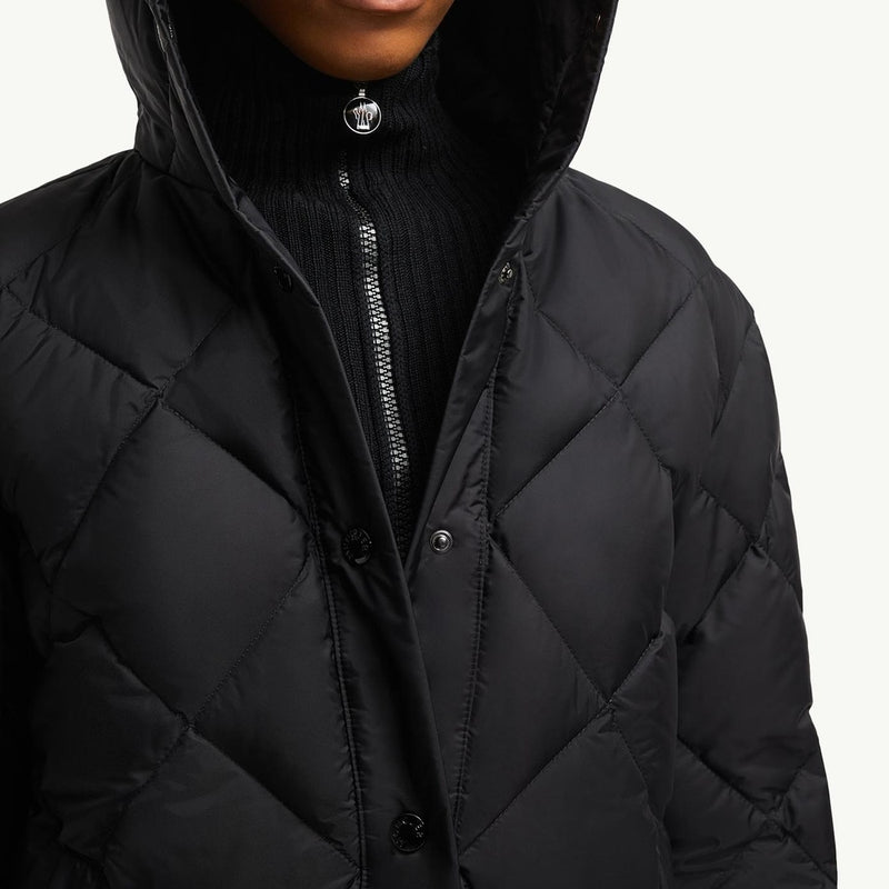Arvouin Hooded Diamond-Quilted Short Down Jacket