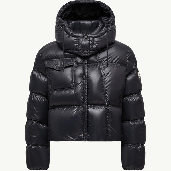 Erea Square-Quilted Hooded Short Down Jacket