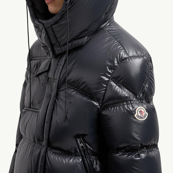 Erea Square-Quilted Hooded Short Down Jacket