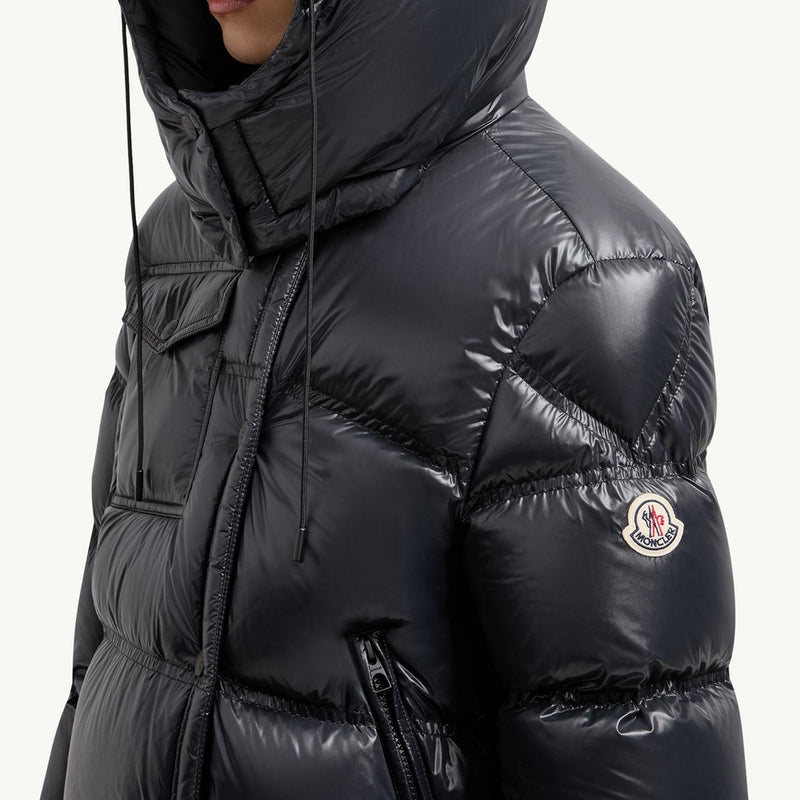 Erea Square-Quilted Hooded Short Down Jacket