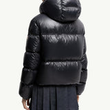 Erea Square-Quilted Hooded Short Down Jacket