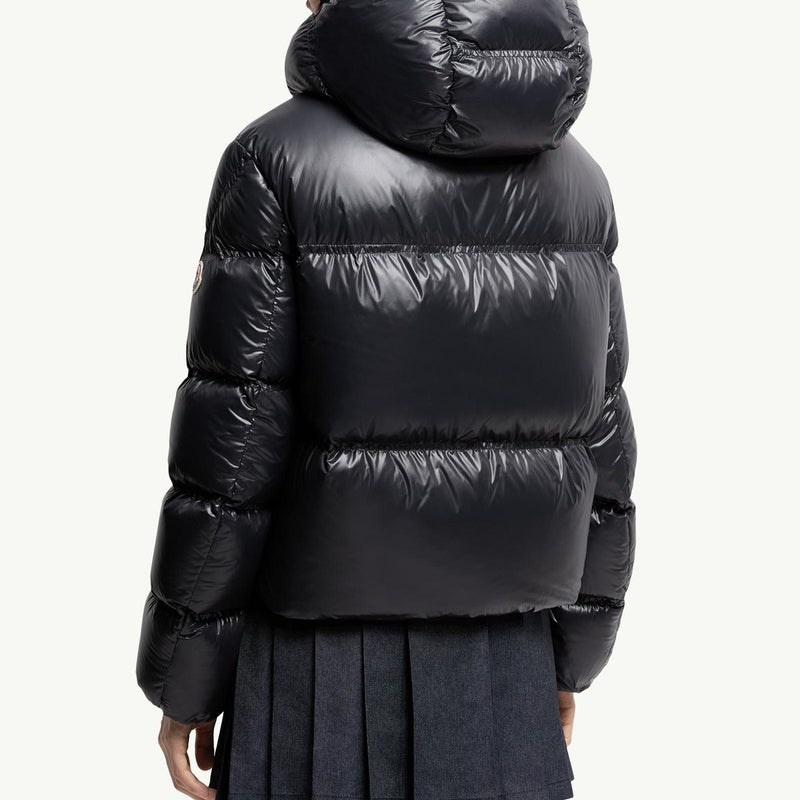 Erea Square-Quilted Hooded Short Down Jacket
