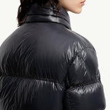 Erea Square-Quilted Hooded Short Down Jacket