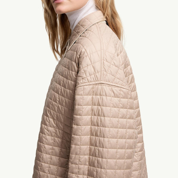 Square-Quilted Reversible Padded Shirt