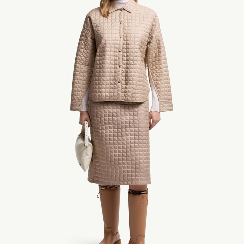 Square-Quilted Reversible Padded Shirt