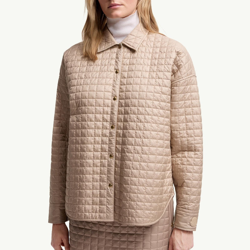 Square-Quilted Reversible Padded Shirt