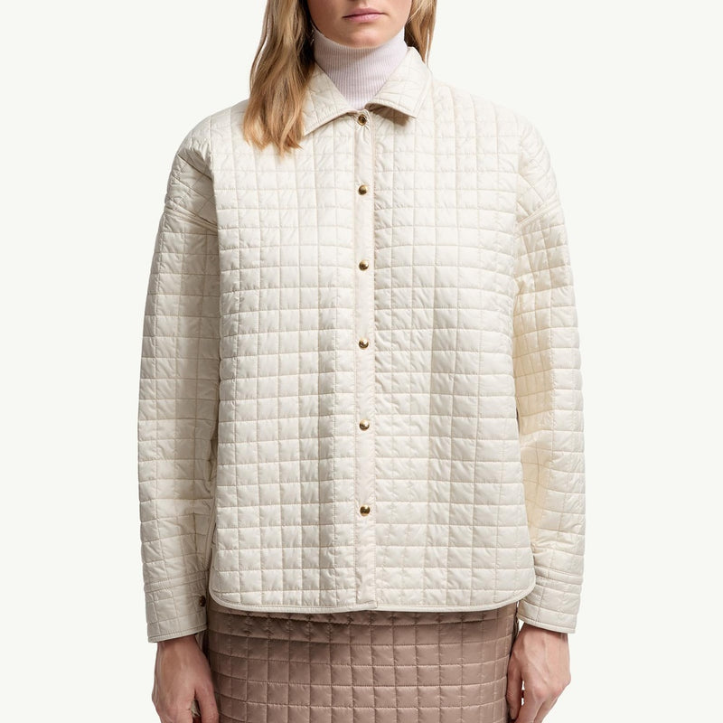 Square-Quilted Reversible Padded Shirt
