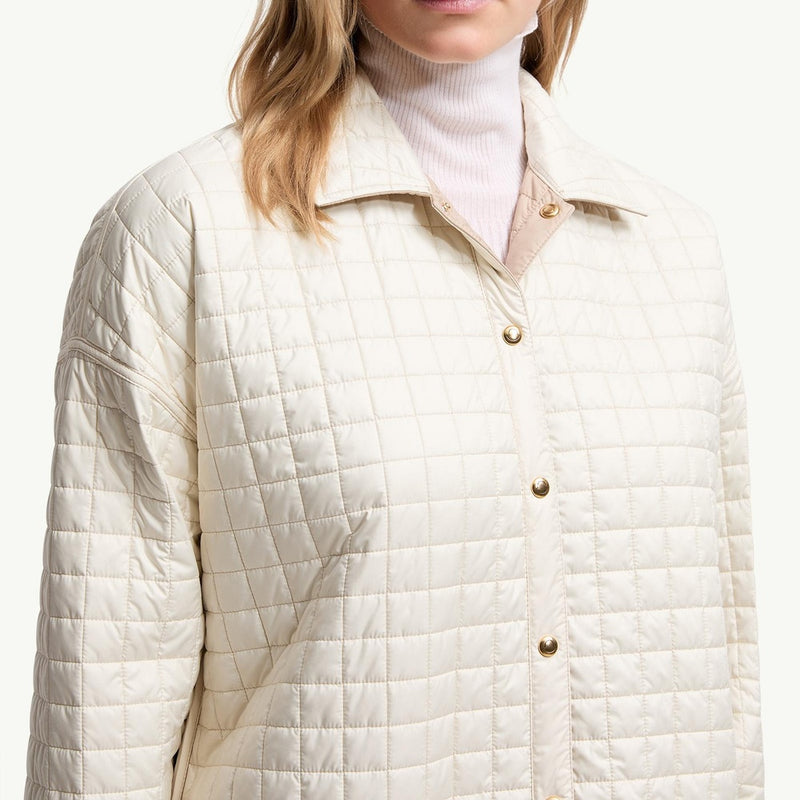 Square-Quilted Reversible Padded Shirt