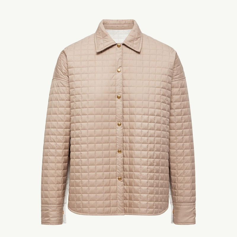 Square-Quilted Reversible Padded Shirt