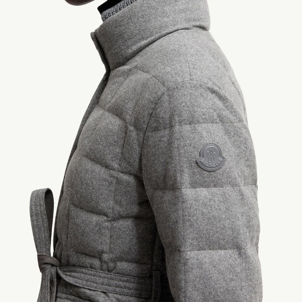Bussettes Wool Blend Belted Short Down Jacket