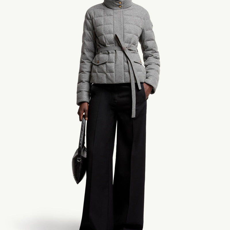 Bussettes Wool Blend Belted Short Down Jacket