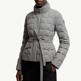 Bussettes Wool Blend Belted Short Down Jacket