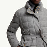 Bussettes Wool Blend Belted Short Down Jacket