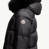 Laichefur Hooded Shearling-Trimmed Short Down Jacket