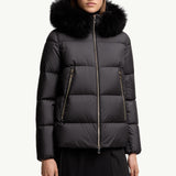 Laichefur Hooded Shearling-Trimmed Short Down Jacket