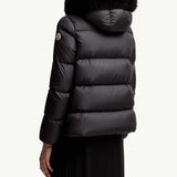 Laichefur Hooded Shearling-Trimmed Short Down Jacket