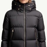 Laichefur Hooded Shearling-Trimmed Short Down Jacket