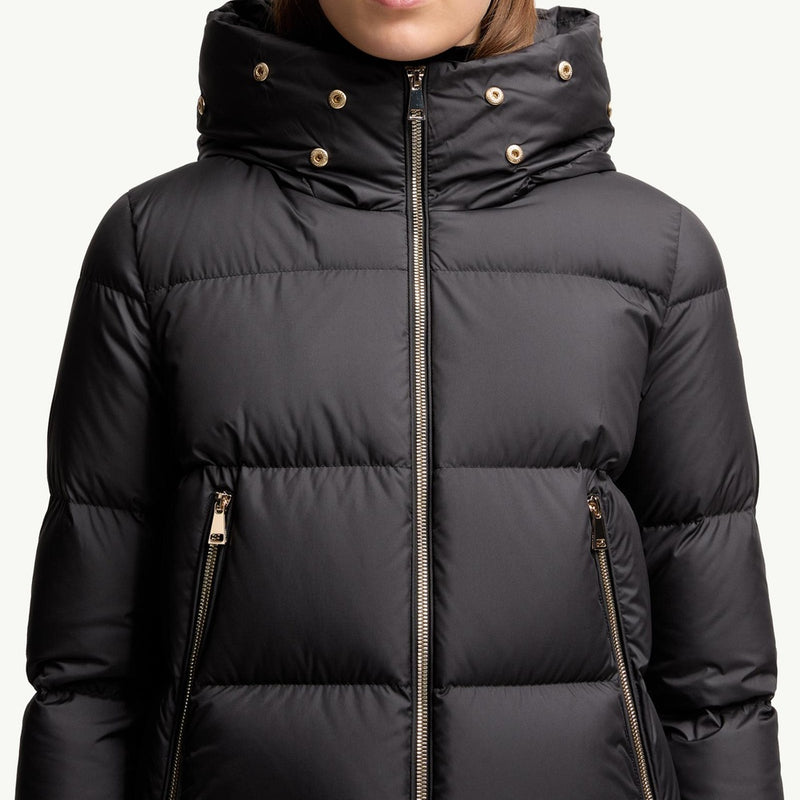 Laichefur Hooded Shearling-Trimmed Short Down Jacket