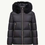 Laichefur Hooded Shearling-Trimmed Short Down Jacket
